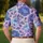 Blue Rose Floral Garden Style For Summer Vacation Beach Parties And Casual Weekend Wear Men's Polo Shirt - 5
