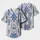 Cobalt Blue Mediterranean Floral Tile Motifs For Golf, Tennis And Resort Athletes Baseball Jersey - 2