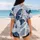 Blue Hibiscus And Palm Leaves for Beach Vacations, Resort Travel, and Summer Casual Wear Baseball Jersey - 7