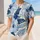 Blue Hibiscus And Palm Leaves for Beach Vacations, Resort Travel, and Summer Casual Wear Baseball Jersey - 1