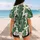 Green Oak Leaf Botanical All Over Casual Outdoor Game Day Wear For Nature Lovers Baseball Jersey - 7