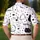 Monochrome Cat Doodle Motif For Casual Summer Outfits, Beach Days And Cat Lovers Men's Polo Shirt - 5