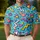 Retro 80s Memphis Geometric Turquoise All-Over Style for Beach Trips and Parties Men's Polo Shirt - 4