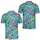 Retro 80s Memphis Geometric Turquoise All-Over Style for Beach Trips and Parties Men's Polo Shirt - 2