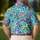 Retro 80s Memphis Geometric Turquoise All-Over Style for Beach Trips and Parties Men's Polo Shirt - 5