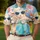 Cute Sheep On Turquoise Scooter With Floral Blooms For Beach Trips And Vacation Days Men's Polo Shirt - 4