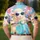 Cute Sheep On Turquoise Scooter With Floral Blooms For Beach Trips And Vacation Days Men's Polo Shirt - 5