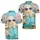 Cute Sheep On Turquoise Scooter With Floral Blooms For Beach Trips And Vacation Days Men's Polo Shirt - 2