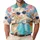 Cute Sheep On Turquoise Scooter With Floral Blooms For Beach Trips And Vacation Days Men's Polo Shirt - 1