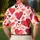 Hand Painted Red Hearts for Valentines Day Date Nights and Romantic Everyday Style Men's Polo Shirt - 5