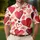 Hand Painted Red Hearts for Valentines Day Date Nights and Romantic Everyday Style Men's Polo Shirt - 4
