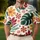 Mid-Century Tropical Florals And Green Leaves For Beach Vacations And Resort Getaways Men's Polo Shirt - 4