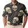 Vintage Skull And Wildflower Gothic Everyday Casual Wear For Alternative Style Fans Men's Polo Shirt - 1