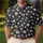 Black And White Wildflower Micro Floral For Summer Dates, Beach Trips And Casual Men Men's Polo Shirt - 4