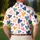 Hand Painted Navy Teal Pink Heart Scatter For Valentine's Day Weekend Casual Wear Men's Polo Shirt - 5