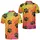 Black Paw Marks On Rainbow Sunset For Colorful Casual Outfits And Pet Lovers Everyday Men's Polo Shirt - 2