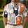 Bold Orange Black Cat Paw Motifs for Casual Weekend Wear, Pet Parents and Cat Lovers Men's Polo Shirt - 4