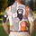 Bold Orange Black Cat Paw Motifs for Casual Weekend Wear, Pet Parents and Cat Lovers Men's Polo Shirt - 5