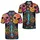 Day Of The Dead Panther Sugar Skull Neon Floral Festival Party Gift For Cat Lovers Men's Polo Shirt - 2