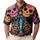 Day Of The Dead Panther Sugar Skull Neon Floral Festival Party Gift For Cat Lovers Men's Polo Shirt - 1