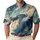 Teal Ivory Abstract Feather Waves For Coastal Vacations Golf And Resort Wear Men Men's Polo Shirt - 1