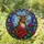 Stained Glass Stag With Red Roses Window Decor For Woodland Nature Home Lovers Gift Stained Glass Suncatcher - 1