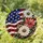 Patriotic Daisy Flag Stained Glass Window Decor For July Fourth Home And Garden Gift Stained Glass Suncatcher - 1