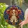 Stained Glass Spaniel Puppy With Autumn Flowers Cozy Window Gift For Dog Lovers Stained Glass Suncatcher - 2