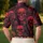 Crimson Gothic Skull Lattice For Halloween Concert Nights And Alternative Style Men's Polo Shirt - 5