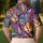 Colorful Abstract Cat Faces For Beach Getaways And Art Loving Cat Style Enthusiasts Men's Polo Shirt - 5