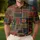 Autumn Patchwork Leaves Vintage Quilt Motif for Casual Outings and Weekend Adventures Men's Polo Shirt - 4