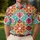 Retro Botanical Mandala Floral Lattice For Colorful Weekend And Resort Wear Men Women Men's Polo Shirt - 4