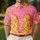 Strawberry Frosting Waffle Cone Ice Cream Look for Golf Days and Resort Casual Wear Men's Polo Shirt - 4