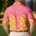 Strawberry Frosting Waffle Cone Ice Cream Look for Golf Days and Resort Casual Wear Men's Polo Shirt - 5