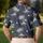 Ivory Palm Trees, Moon And Ocean Waves For Tropical Resort Evenings And Beach Travel Men's Polo Shirt - 5
