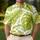 Chartreuse Banana And Philodendron Leaves For Tropical Resort Travel And Beach Style Men's Polo Shirt - 4