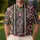 Teal Raspberry Geometric Stripe Motifs For Casual Weekends, Festivals, And Everyday Wear Men's Polo Shirt - 4