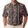 Teal Raspberry Geometric Stripe Motifs For Casual Weekends, Festivals, And Everyday Wear Men's Polo Shirt - 1