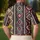 Teal Raspberry Geometric Stripe Motifs For Casual Weekends, Festivals, And Everyday Wear Men's Polo Shirt - 5
