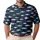 Navy Ocean Fish Motif For Coastal Resort Golf And Casual Weekend Wear Men's Polo Shirt - 1