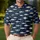 Navy Ocean Fish Motif For Coastal Resort Golf And Casual Weekend Wear Men's Polo Shirt - 4