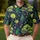 Green Woodland Trees on Midnight Navy for Summer Outdoor Adventures and Nature Lovers Men's Polo Shirt - 4
