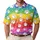 Rainbow Dog Paw Mosaic for Pride Festivals, Dog Walks, and Pet Lover Birthday Gifts Men's Polo Shirt - 1