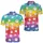 Rainbow Dog Paw Mosaic for Pride Festivals, Dog Walks, and Pet Lover Birthday Gifts Men's Polo Shirt - 2