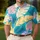 Turquoise Tropical Banana And Monstera Leaves For Men's Beach Resort Vacation Style Men's Polo Shirt - 4