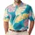 Turquoise Tropical Banana And Monstera Leaves For Men's Beach Resort Vacation Style Men's Polo Shirt - 1