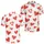 Vermilion Red Hand Drawn Hearts for Valentine's Day Casual Outfits and Everyday Style Men's Polo Shirt - 2