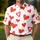Vermilion Red Hand Drawn Hearts for Valentine's Day Casual Outfits and Everyday Style Men's Polo Shirt - 4