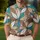 Turquoise Botanical Rosette Lattice For Resort Travel And Casual Weekend Wear For Men Men's Polo Shirt - 4