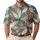 Turquoise Botanical Rosette Lattice For Resort Travel And Casual Weekend Wear For Men Men's Polo Shirt - 1